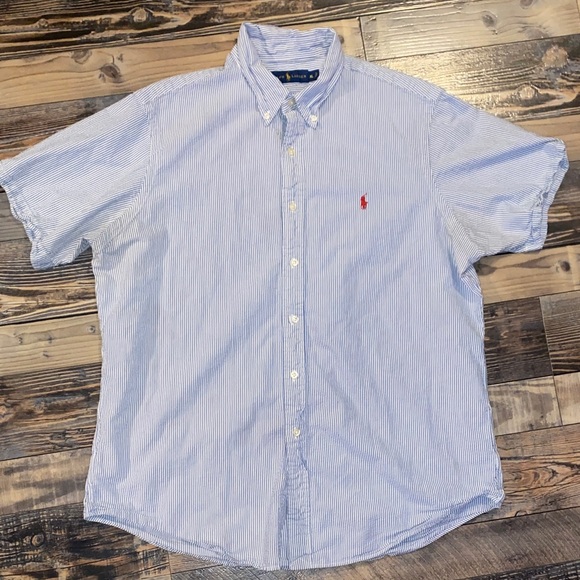 Ralph Lauren Blue and White Striped Casual Shirt - Picture 1 of 3